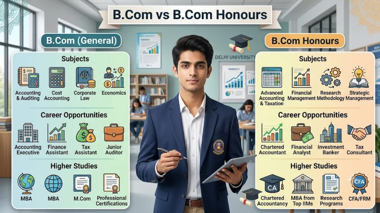 B.Com vs B.Com Honours: Subjects, Career Scope & Higher Studies