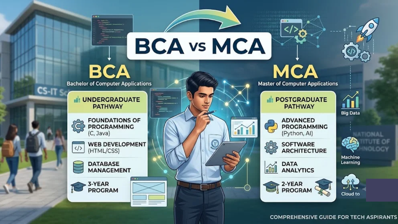 BCA vs MCA: Difference, Career & Higher Study Options